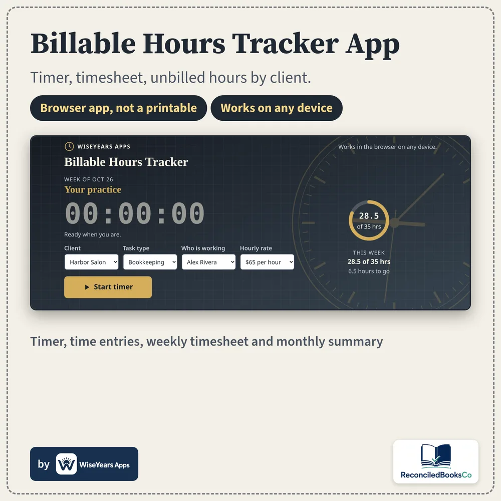 Billable Hours Tracker cover by WiseYears Apps