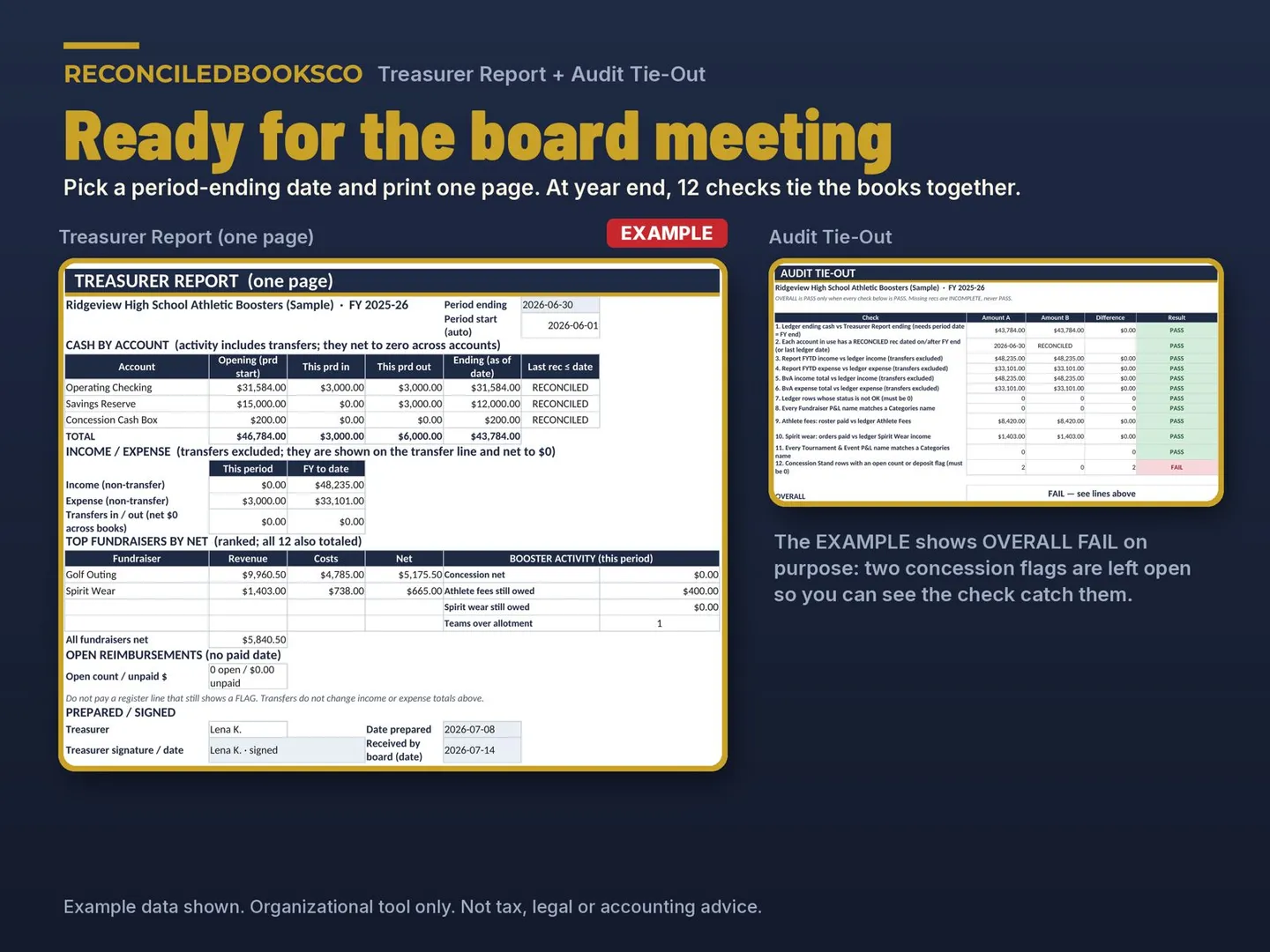 Booster Club Treasurer Spreadsheet and Cash Count, image 7