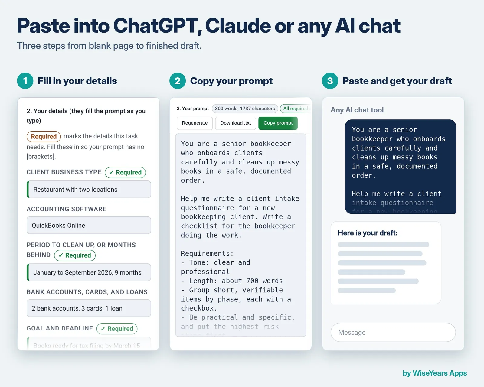 Client Onboarding and Cleanup Prompt Builder: paste into any AI chat