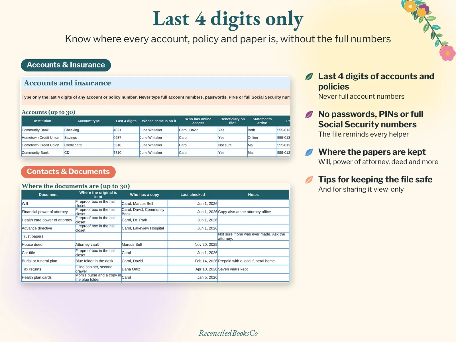 Elderly Parent Finance Tracker: Caregiver Spreadsheet for Bills, image 8