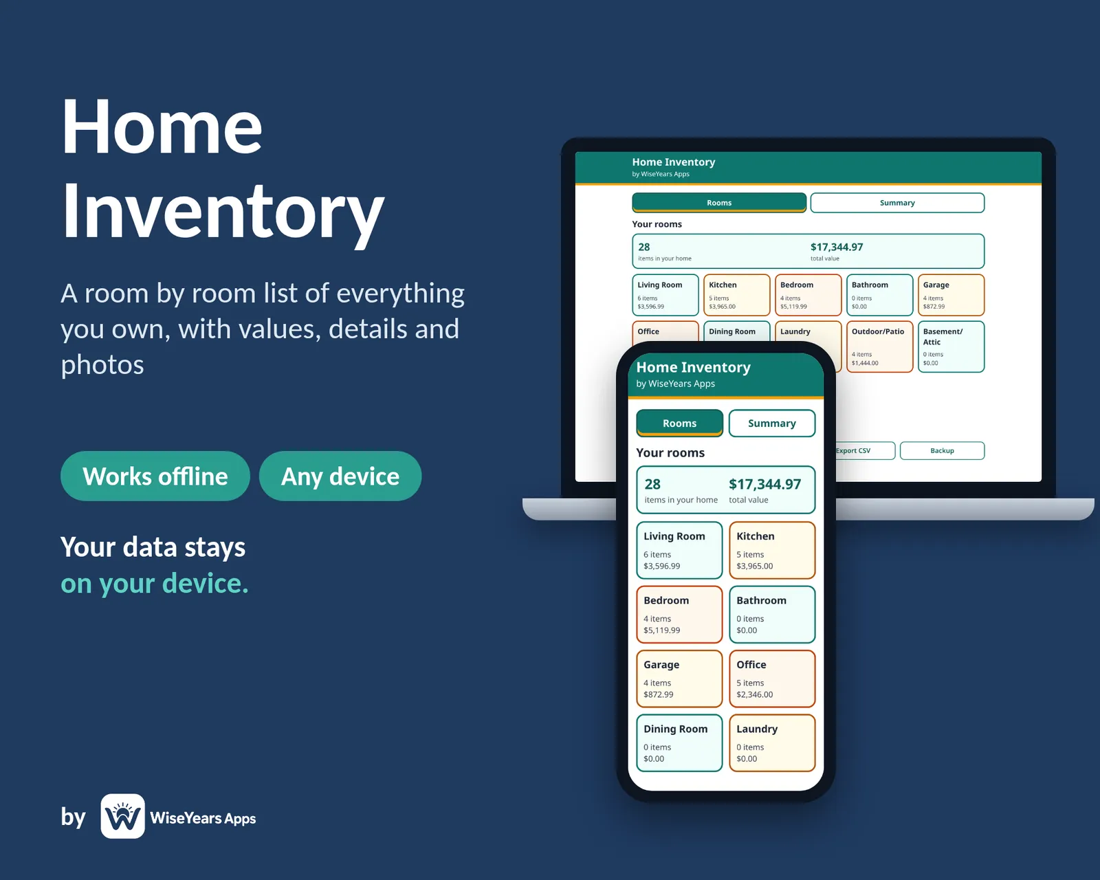 Home Inventory App cover by WiseYears Apps