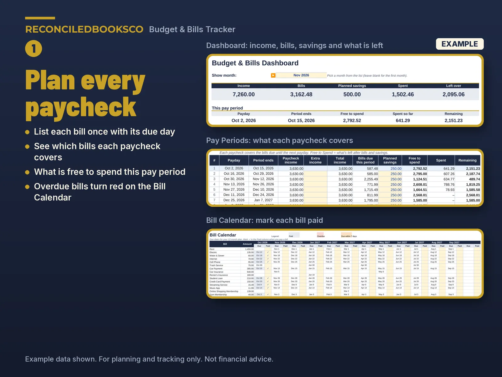 Household Budget Spreadsheet: Bills, Savings, Debt and Net Worth, image 5