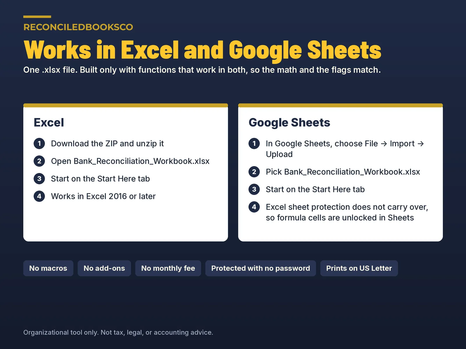 Bank Reconciliation Template for Excel with Reviewer Sign-Off, image 9