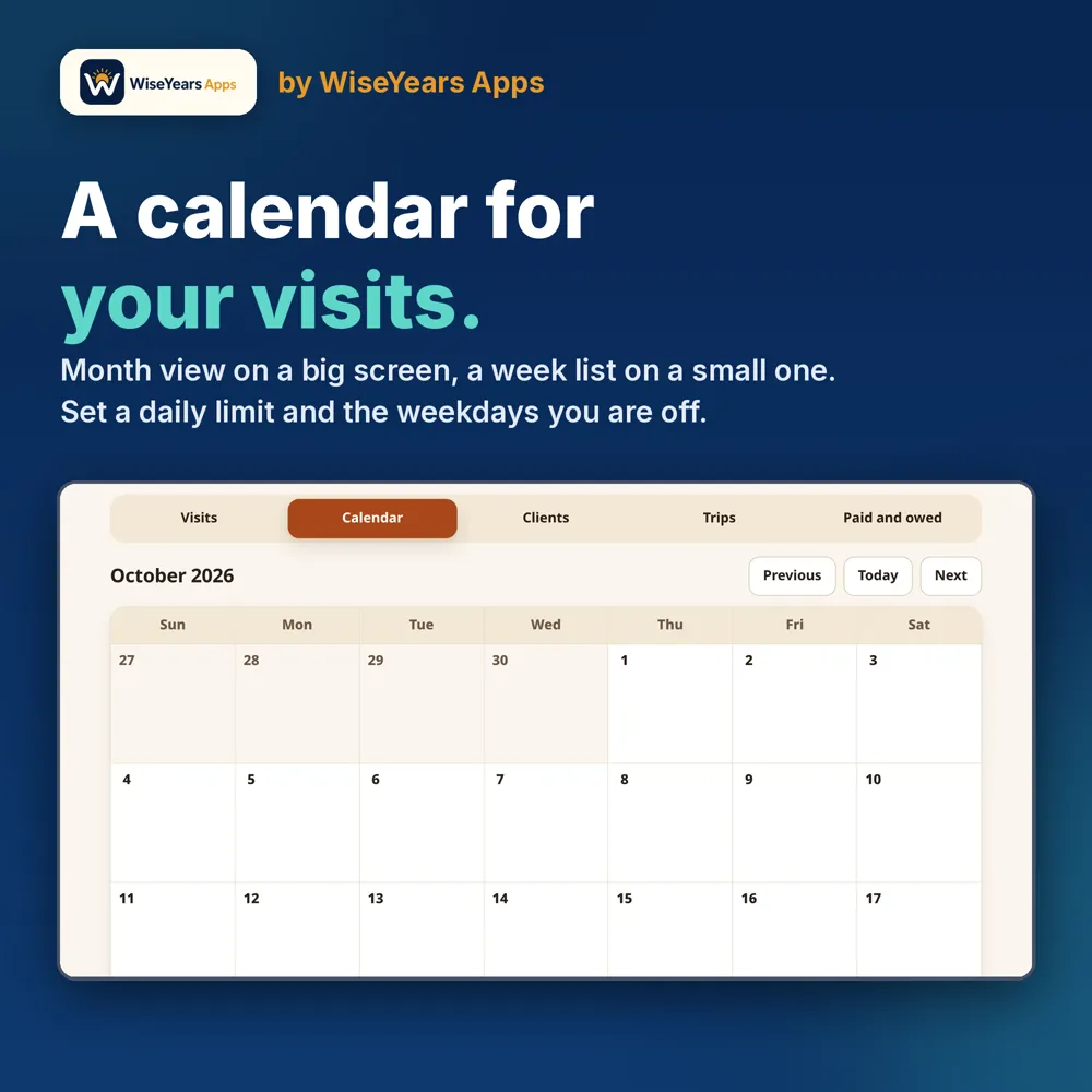 Pet Sitter Visit Care Book: calendar with a daily visit limit and days off