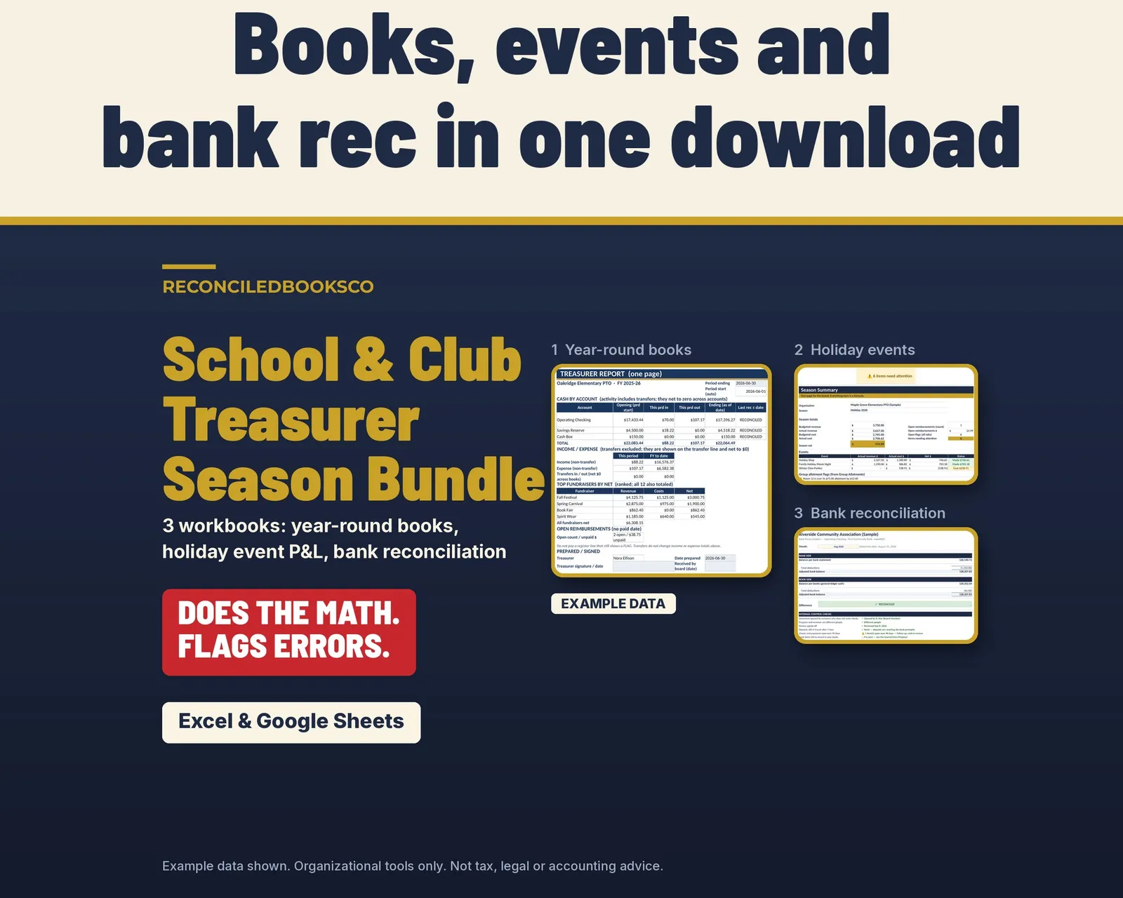 PTO Treasurer Spreadsheet Bundle for Booster Clubs and School Clubs, image 2