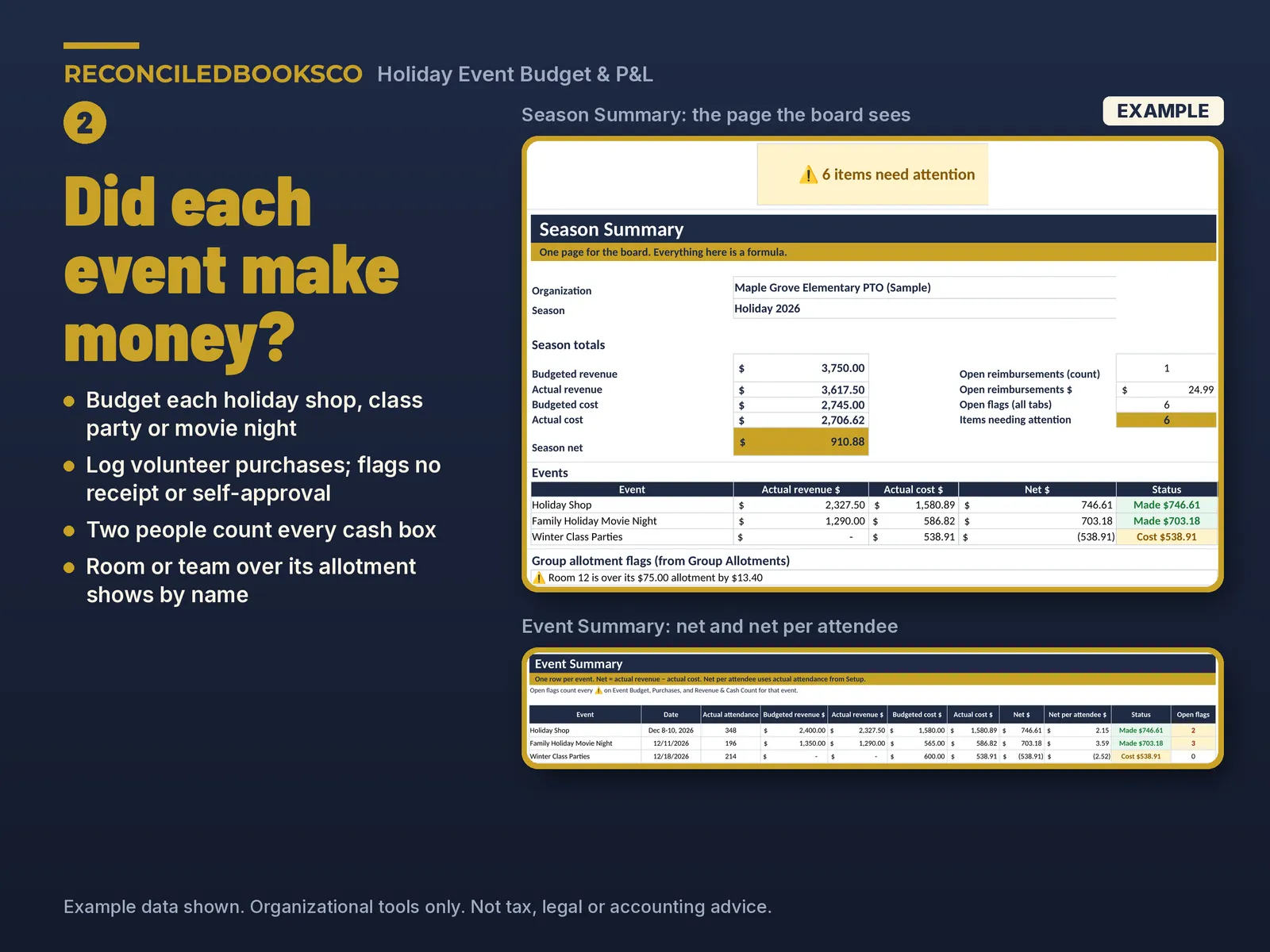 PTO Treasurer Spreadsheet Bundle for Booster Clubs and School Clubs, image 5