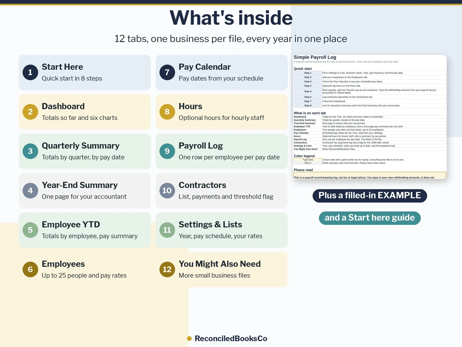 Payroll Log Template: Simple Small Business Payroll Spreadsheet cover