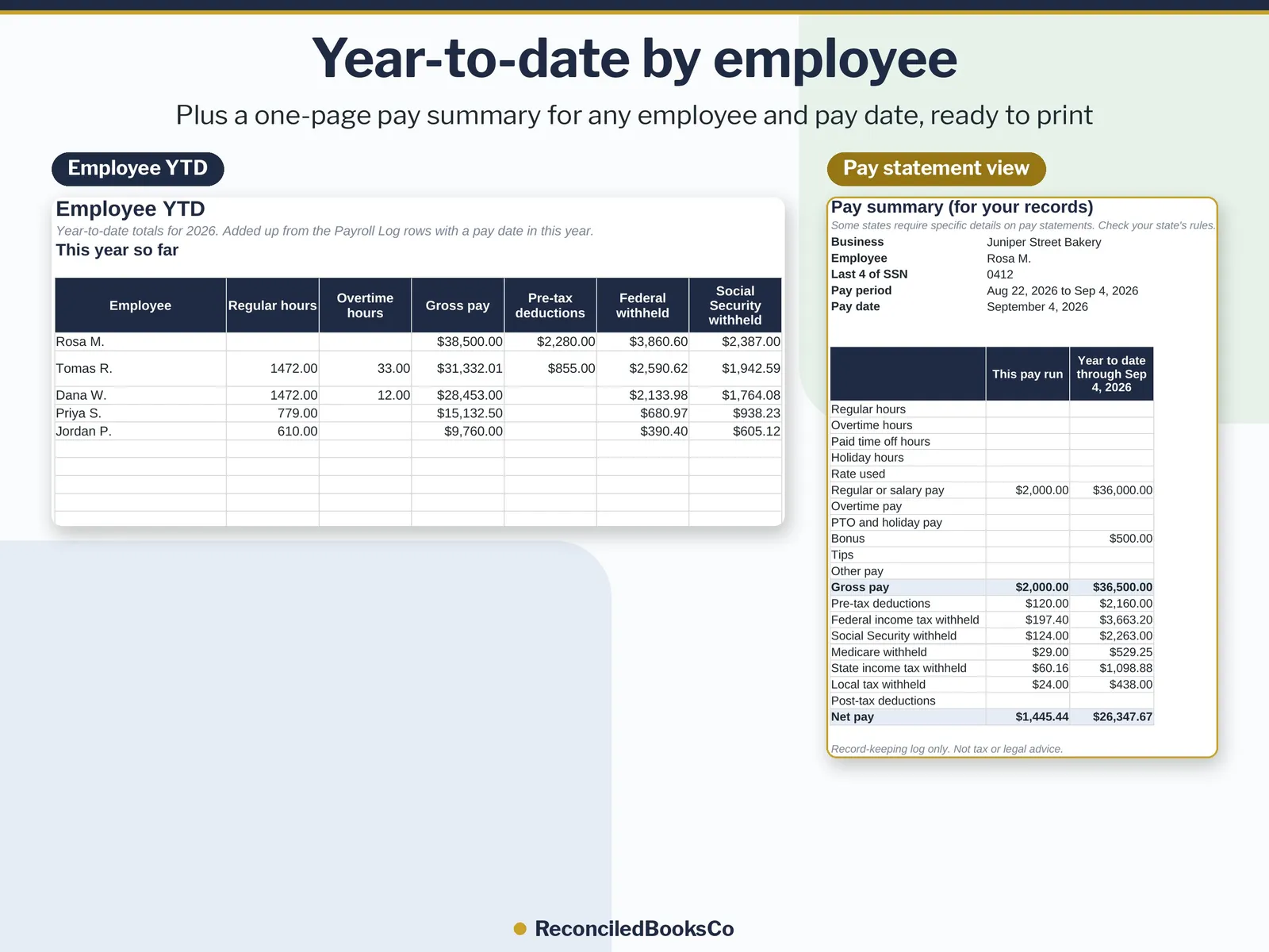 Payroll Log Template: Simple Small Business Payroll Spreadsheet, image 6